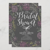 手書き植物学 |ブライダルシャワー 招待状 (正面/裏面)