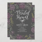 手書き植物学 |ブライダルシャワー 招待状 (正面/裏面)