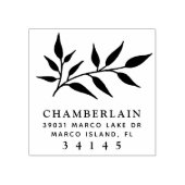 手書き植物用葉モノグラムアドレス ラバースタンプ (インプリント)