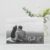 手書き植物緑2枚の写真ありがとう 案内状 (スタンド正面)