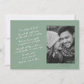 手書き植物緑2枚の写真ありがとう 案内状 (裏面)