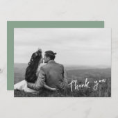 手書き植物緑2枚の写真ありがとう 案内状 (正面/裏面)