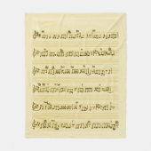 手書き楽曲曲ノートアンティークアイボリー フリースブランケット (正面)