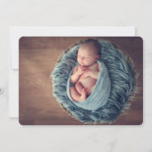 手書き歓迎の写真誕生のお知らせ 案内状 (裏面)