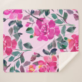 手書き水彩華バラ。フローラ シェルパブランケット (正面(横))