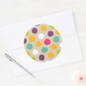 手書き水玉模様パターン ラウンドシール (封筒)