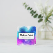 手書き水色ブラシ付き スクエア名刺 (スタンド正面)