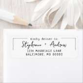 手書き波状RSVP応答縁どメール ラベル (インサイチュ)