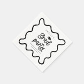 手書き波線ホワイトグラードパーティー スタンダードカクテルナプキン (角)