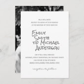 手書き活版写真結婚式招待状 招待状 (正面/裏面)