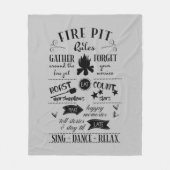 手書き消防ピットルール灰色と黒 フリースブランケット (正面)