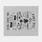 手書き消防ピットルール灰色と黒 フリースブランケット (正面(横))