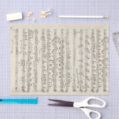 手書き淡い色のヴィンテージシート音楽 薄葉紙 (クラフト)