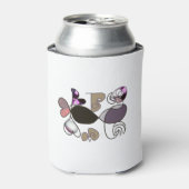 手書き混合文字とハート文字b色 缶クーラー (缶正面)