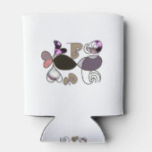 手書き混合文字とハート文字b色 缶クーラー (裏面)