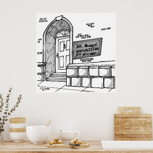 手書き漫画2059 ポスター (キッチン)