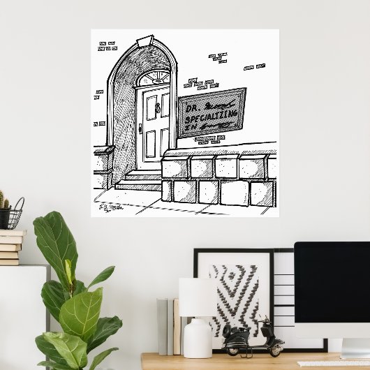 手書き漫画2059 ポスター (ホームオフィス)