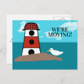 手書き灯台Seagull Change of Address 案内ポストカード (正面/裏面)