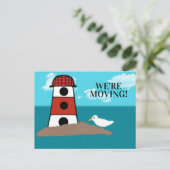 手書き灯台Seagull Change of Address 案内ポストカード (スタンド正面)