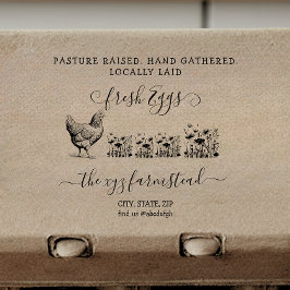 手書き牧草地の卵立てビジネスタンプ ラバースタンプ