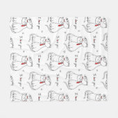 手書き猫ちゃんフリースブランケット フリースブランケット (正面(横))