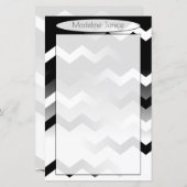 手書き用の山形の白黒の文房具 (正面/裏面)