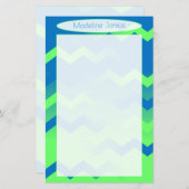 手書き用の山形ブルーと緑の文房具 (正面/裏面)