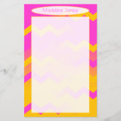 手書き用シェブロンピンク&オレンジ文房具 (正面)