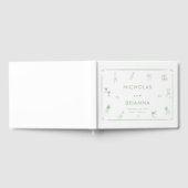 手書き白と緑結婚の ゲストブック (全面)