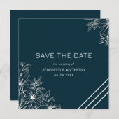 手書き白葉い日付保存 セーブザデート (正面/裏面)