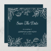 手書き白葉色 セーブザデート (正面/裏面)