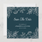 手書き白葉色 セーブザデート (正面)