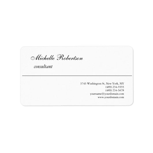 手書き白黒シンプルなミニマル ラベル (正面)