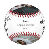 手書き私たちはパパを愛する2 Photo Collage 野球ボール (裏面)