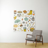 手書き秋:カラフルヴィンテージセット タペストリー (インサイチュ)