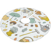 手書き秋:カラフルヴィンテージセット ブラッシュドポリエステルツリースカート (アングル)