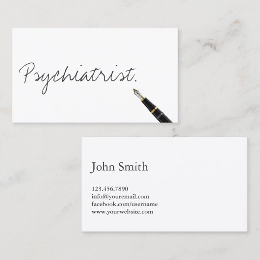 手書き精神科医名刺 名刺 (正面/裏面)