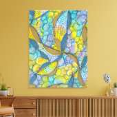 手書き糸の色芸術的付き糸 キャンバスプリント (インサイチュ (リビング))