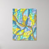 手書き糸の色芸術的付き糸 キャンバスプリント (正面)