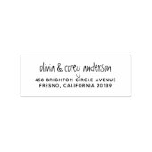 手書き素朴とモダン差出人住所のカップル ラバースタンプ (インプリント)