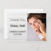 手書き素朴の卒業ありがとうはがき ポストカード (正面/裏面)