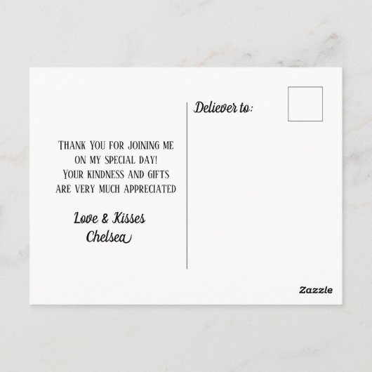 手書き素朴の卒業ありがとうはがき ポストカード (裏面)