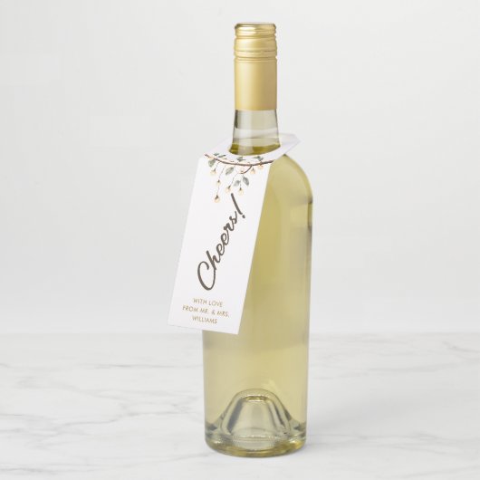 手書き素朴スクリプト | 応援ボトルラベル ボトルネックタグ (アングル)