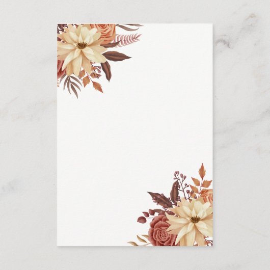 手書き素朴スモダンクリプト秋の結婚式 エンクロージャーカード (裏面)