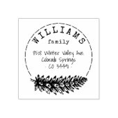 手書き素朴パインコーンファミリ差出人住所 ラバースタンプ (インプリント)