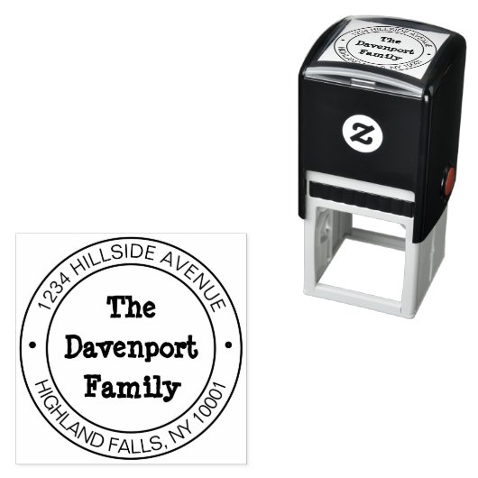 手書き素朴ファミリ名差出人住所 セルフインキングスタンプ (インサイチュ)