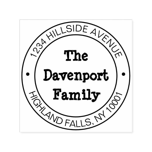 手書き素朴ファミリ名差出人住所 セルフインキングスタンプ (デザイン)