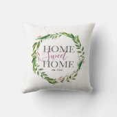 手書き素朴ホームスイートホームリース クッション (裏面)
