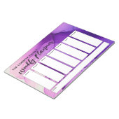 手書き紫カジュアルアバストラクト週間プランナー ノートパッド (アングル)