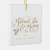 手書き結婚したのクメリーリスマス セラミックオーナメント (右)
